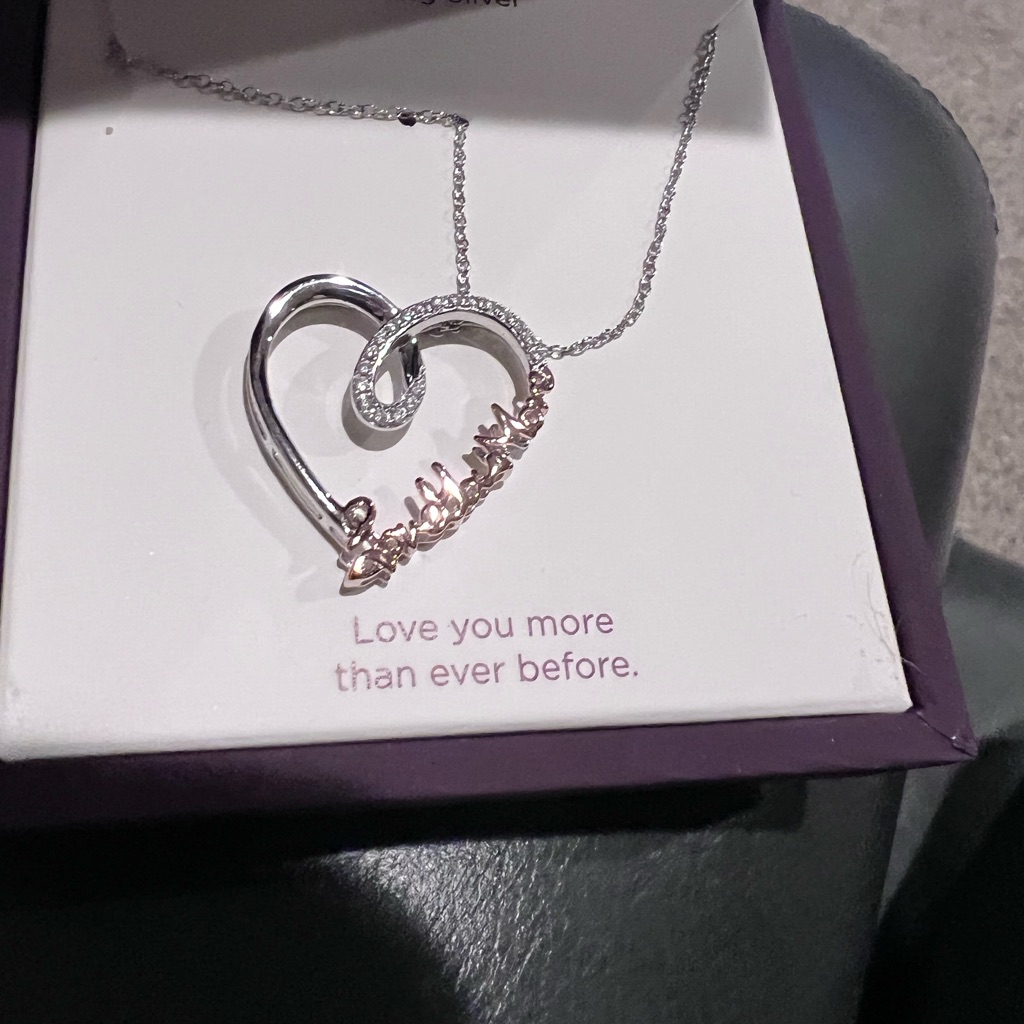 Hallmark Love You More Silver And Gold Heart Necklace
